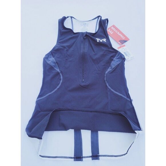 TYR Triathlon Women's Black White Singlet Tank SCFX6A Tri Competitor Size S - Picture 5 of 11